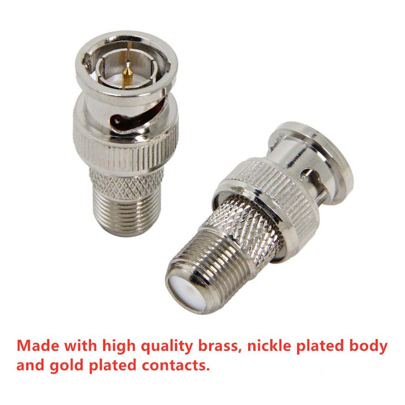 RFAdapter BNC to F Connector, 5-Pack BNC Male to F Female Adapter, RG6, RG59 Coax Connector for Scanner, CCTV Camera - Image 5